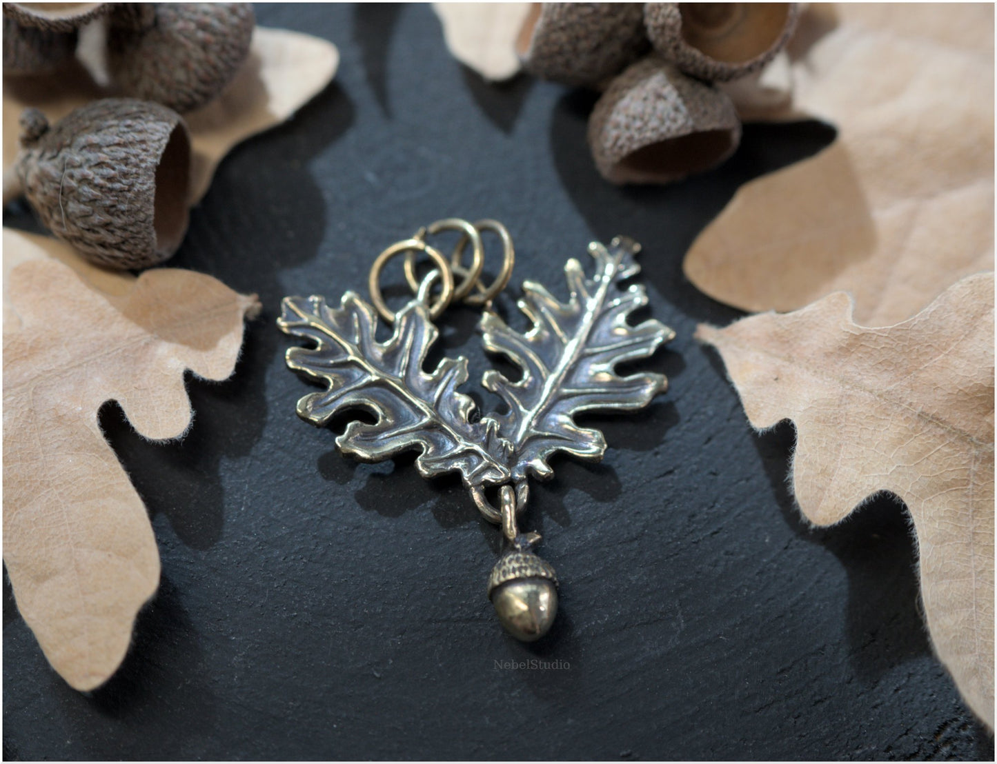 Quercus pendant silver or bronze