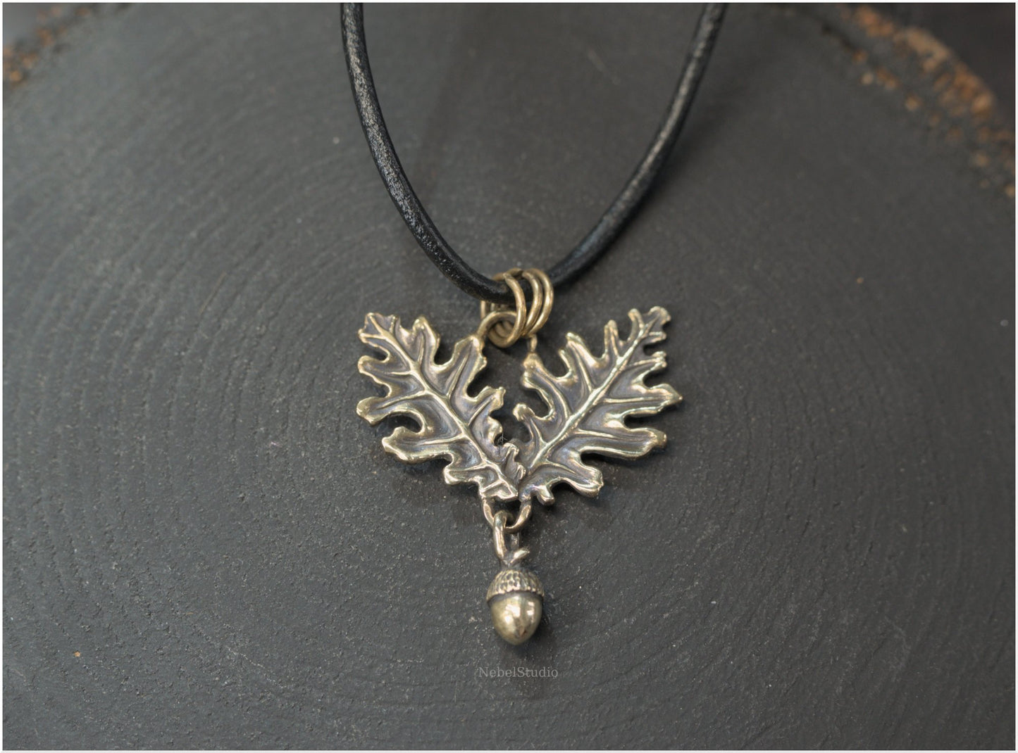 Quercus pendant silver or bronze