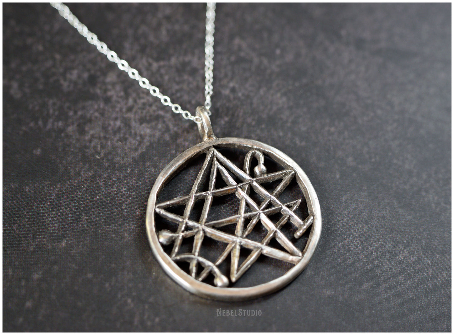 Pendant Necronomicon sigil symbol bronze or silver